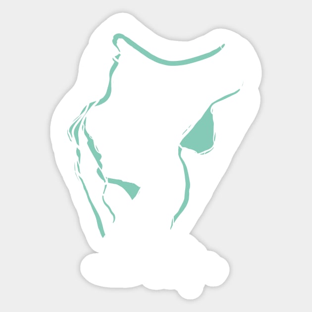 Single Line - Harpist (White) Sticker by MaxencePierrard